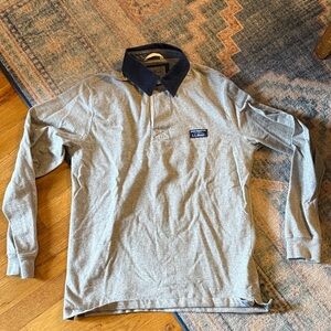 Men’s LL bean long sleeve rugby polo shirt SMALL